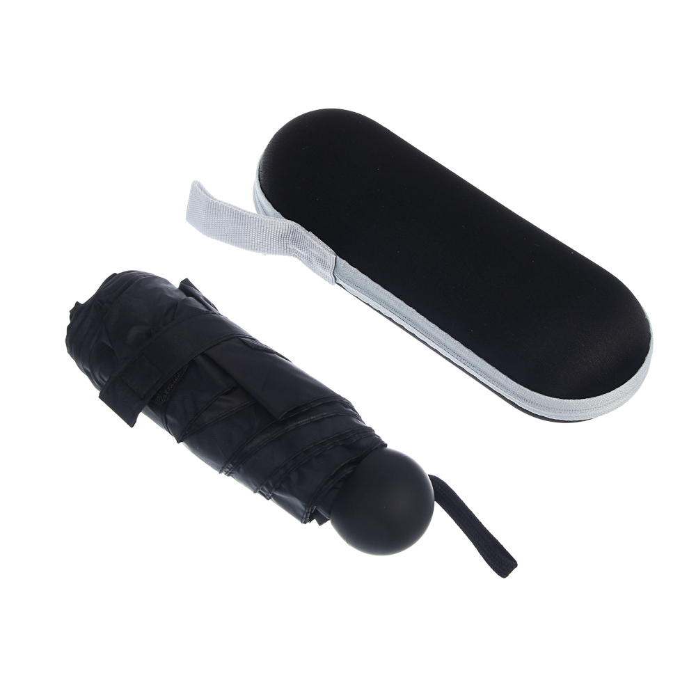 Зонт-мини механика в чехле, диаметр 90 см, 6 спиц, сплав, пластик, полиэстер, UF, 3 цвета, арт.№ 302-405