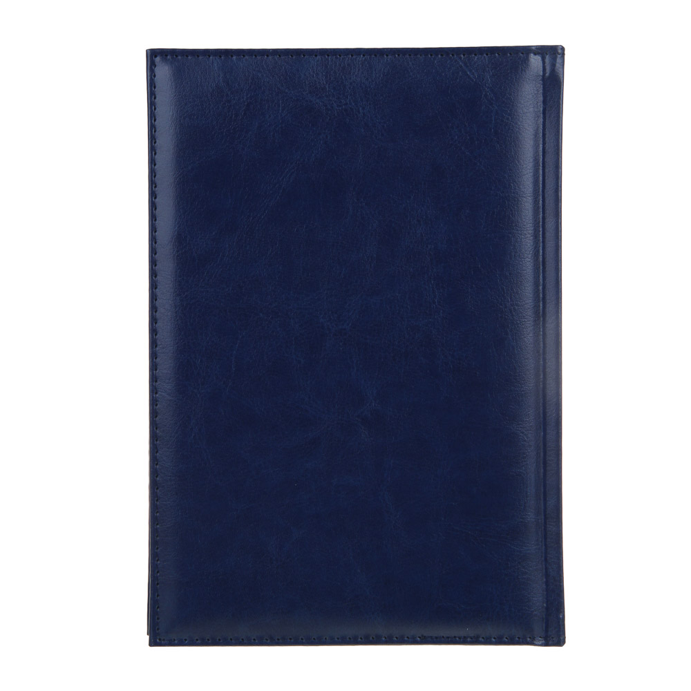 Ежедневник на 2024 "БИЗНЕС" А5, 352 стр., тв.обл.с поролоном, искусственная кожа, синий, арт.№ 572-131