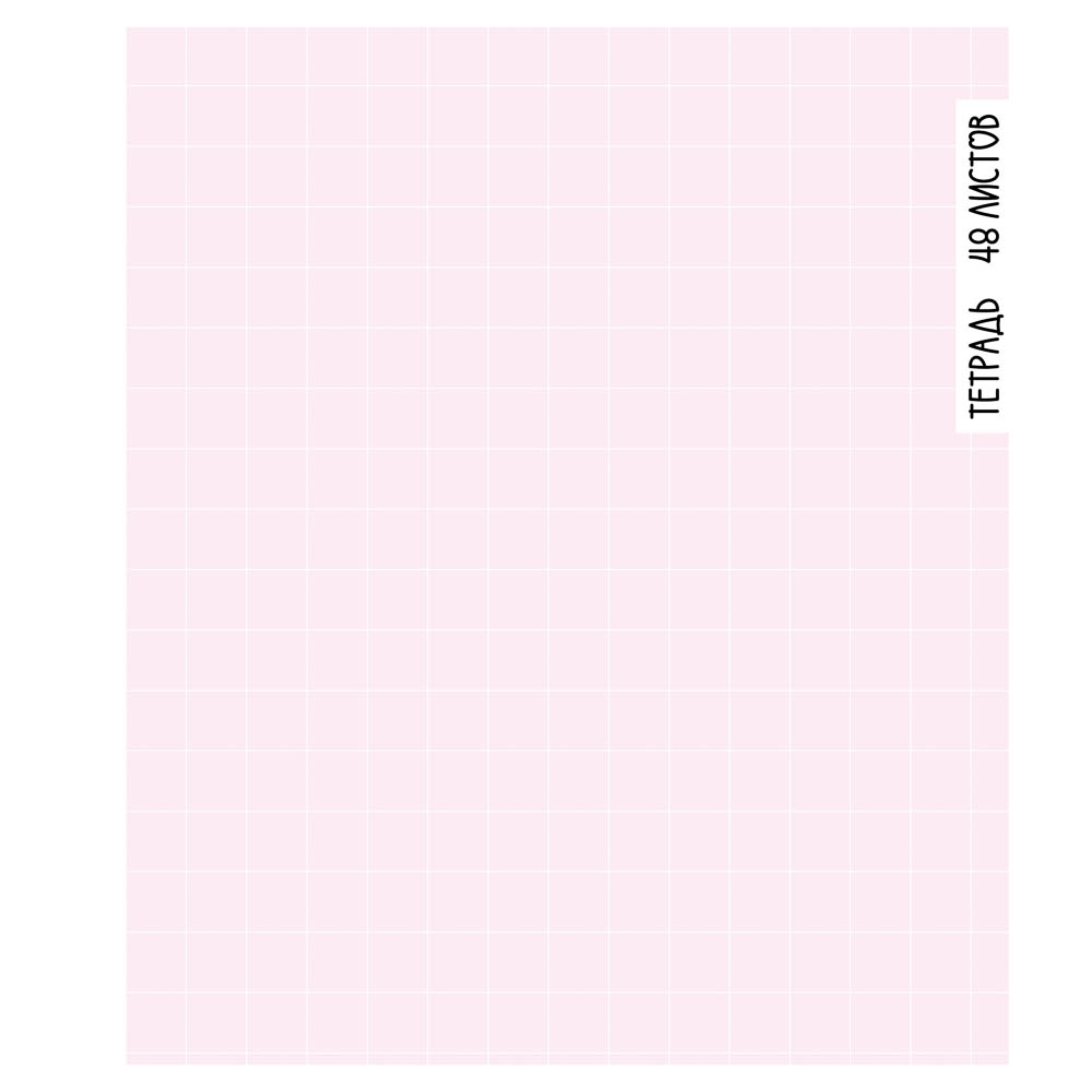 Тетрадь общая 48л. в клетку, БЕЛЫЕ ЛИСТЫ, обложка картон, скрепка, УФ лак, "Ничего лишнего" 4 диз, арт.№ 524-348