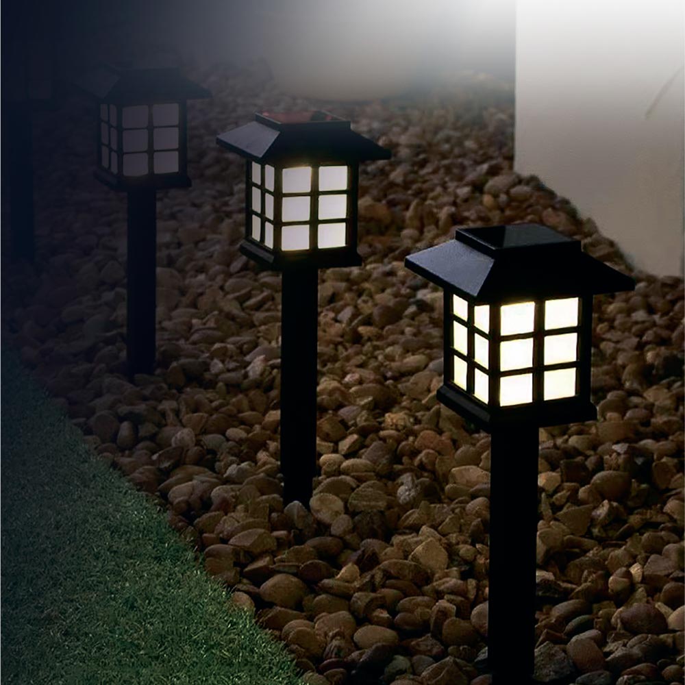 INBLOOM Фонарь садовый на солнечной батарее, пластик, 8,5х8,5х38см 1,2 Вт  NI-MH 1.2V/600 Мач, IP 42, арт.№ 475-305