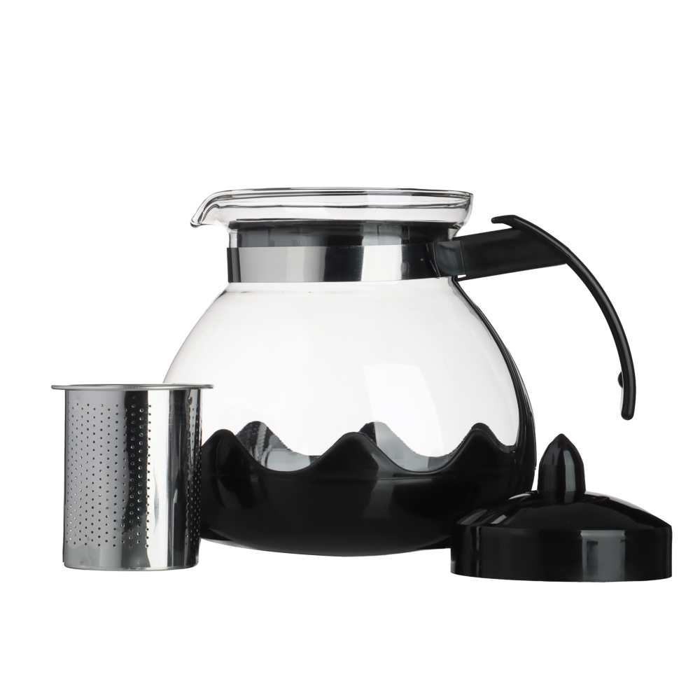 VETTA Классик Чайник заварочный 1,5л, стекло, нерж.сталь, арт.№ 850-273