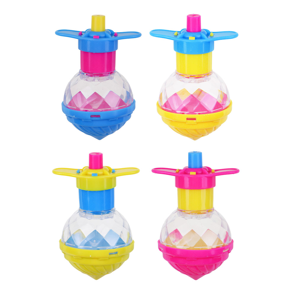 ИГРОЛЕНД Волчок запускалка со светом, РР пластик, 9х6см, 3 цвета, арт.№ 295-005