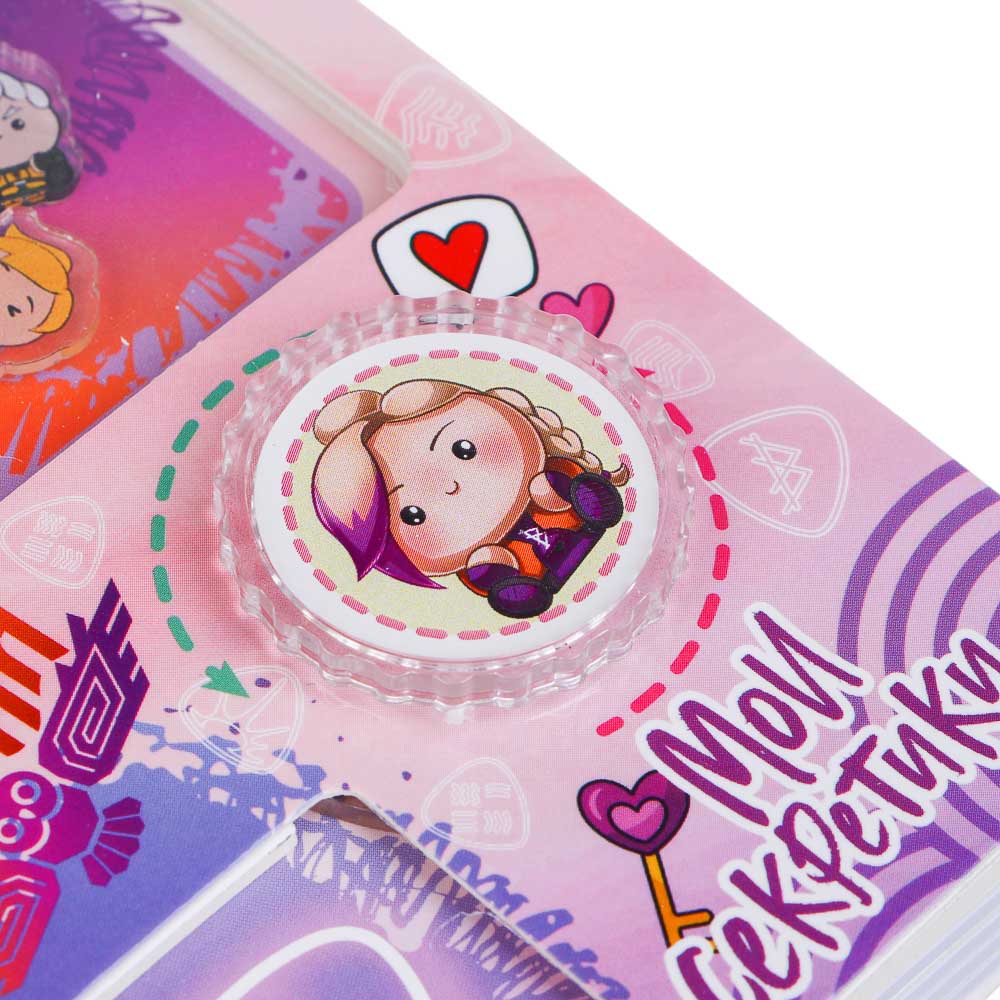 Записная книжка 64 листа 9,1х14,5 см "Каваи" BY Русские Супергерои, цветная спираль, окно, вращающийся игровой элемент, арт.№ 801-084