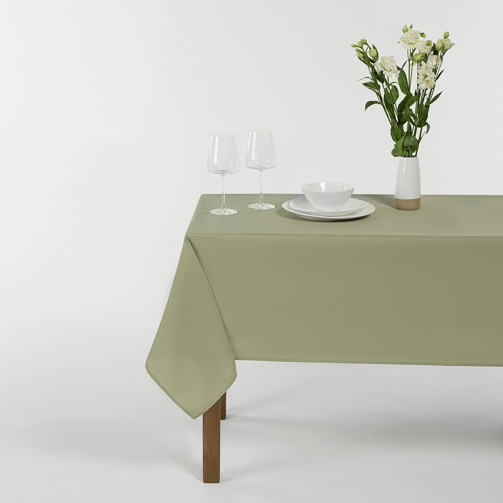 PROVANCE Эвкалипт Скатерть текстильная лён с водоотталкивающей пропиткой, 140х140см, 100% полиэстер,, арт.№ 435-001