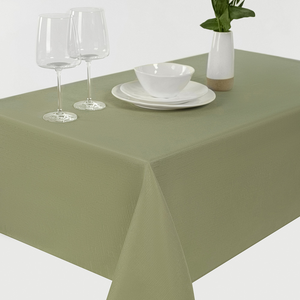 PROVANCE Эвкалипт Скатерть текстильная лён с водоотталкивающей пропиткой, 140х140см, 100% полиэстер,, арт.№ 435-001