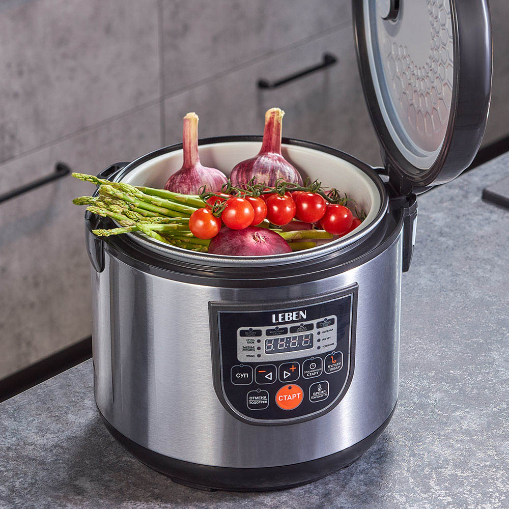 LEBEN Мультиварка электрическая 5л, 860Вт, 16 программ, мультиповар, 2 цвета, арт.№ 288-015