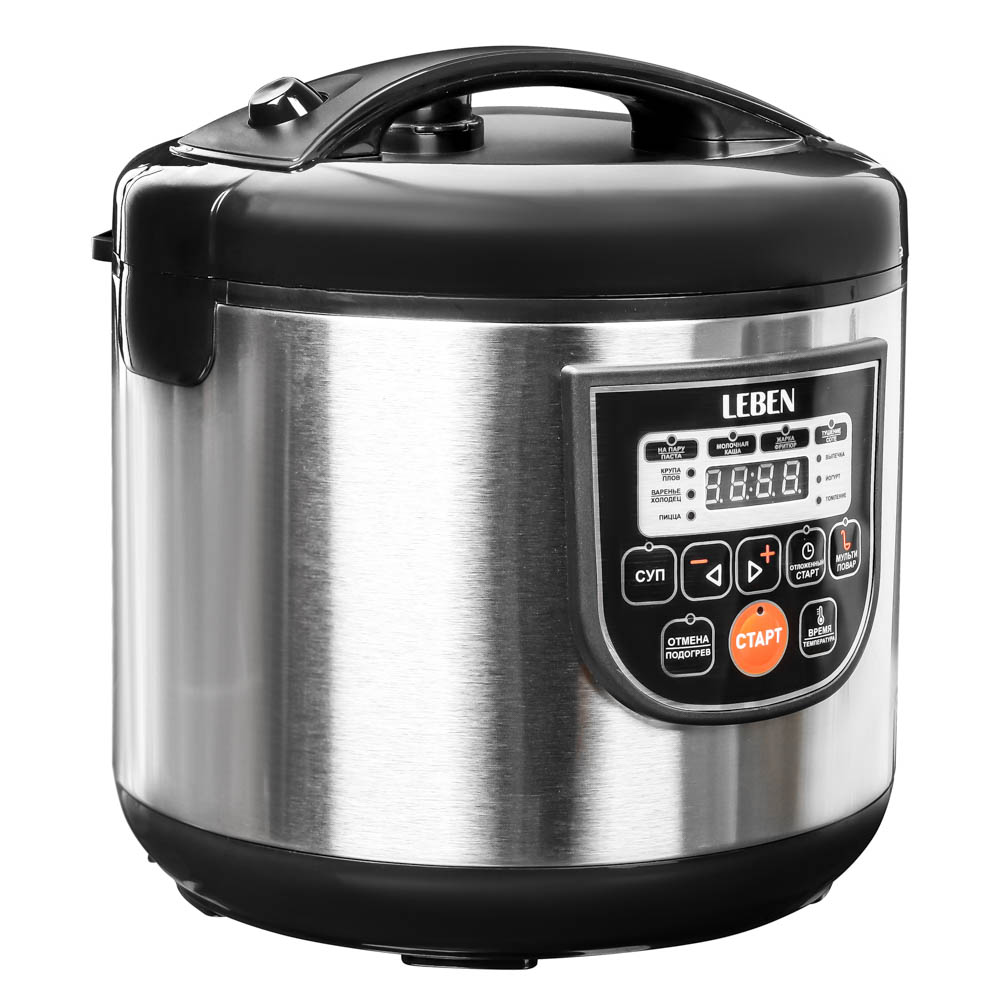 LEBEN Мультиварка электрическая 5л, 860Вт, 16 программ, мультиповар, 2 цвета, арт.№ 288-015