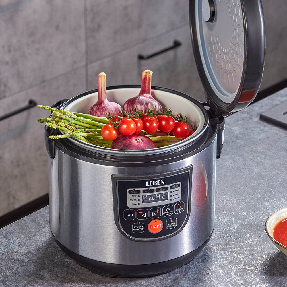 LEBEN Мультиварка электрическая 5л, 860Вт, 16 программ, мультиповар, 2 цвета, арт.№ 288-015