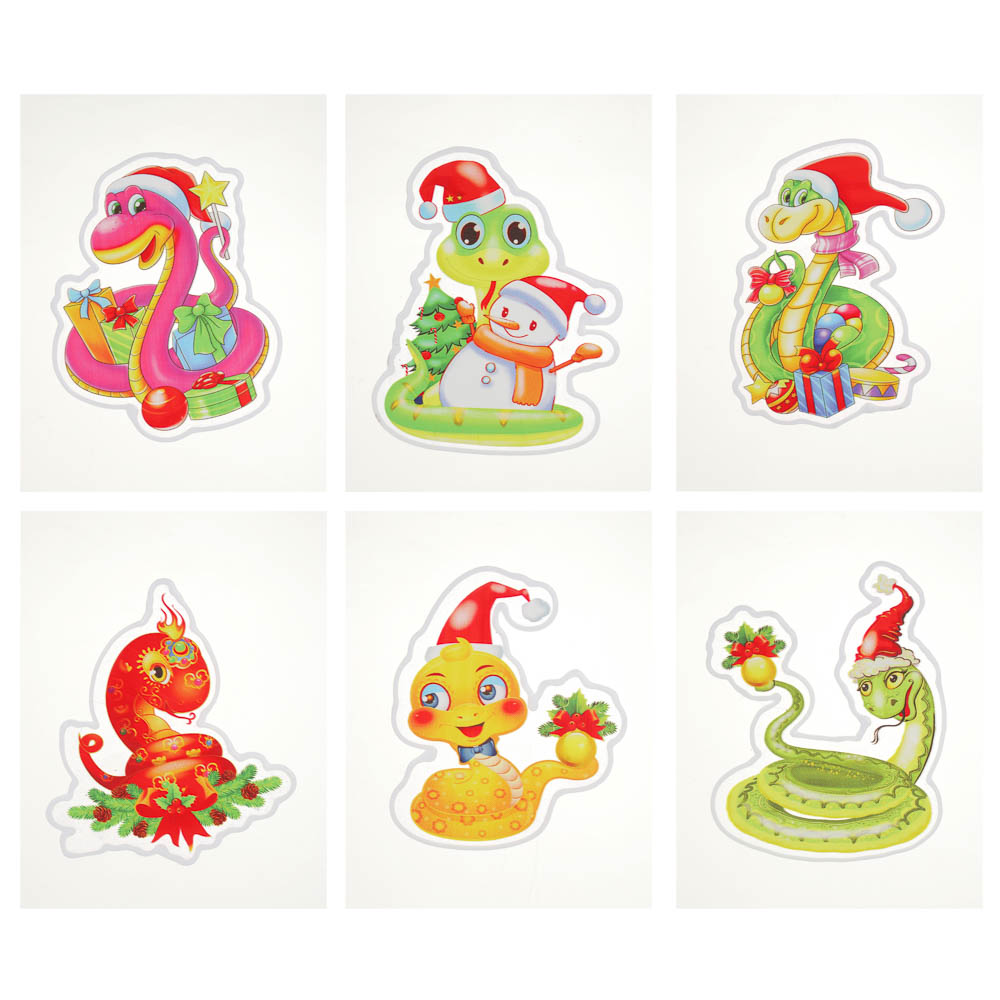 СНОУ БУМ Наклейка декоративная "Символ Года", 15x24,5 см, ПВХ, ассортимент дизайнов, арт.№ 336-488