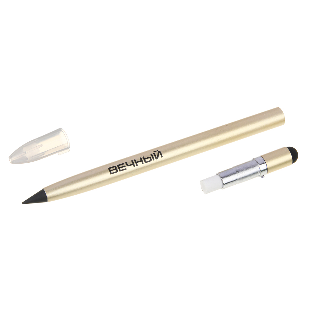 ClipStudio Карандаш чернографитный "вечный", ластик, наконечник-стилус, алюминий, 15см, арт.№ 605-001