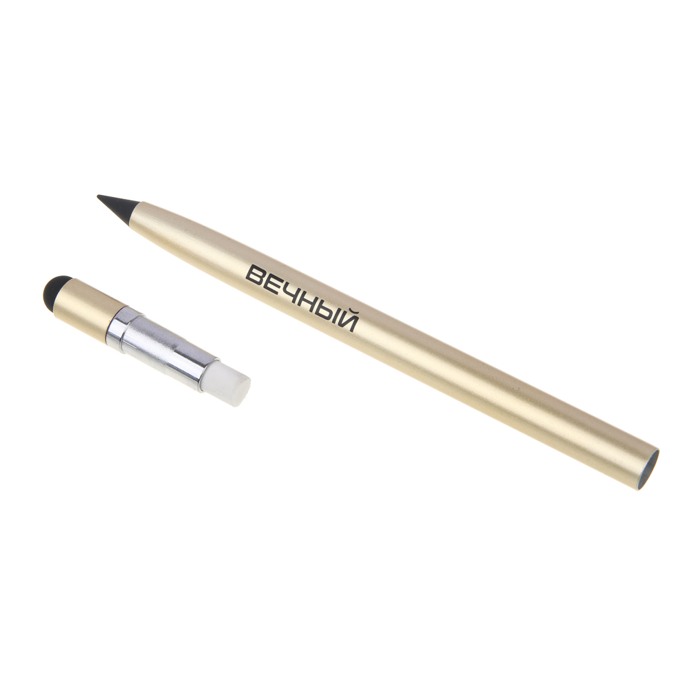 ClipStudio Карандаш чернографитный "вечный", ластик, наконечник-стилус, алюминий, 15см, арт.№ 605-001