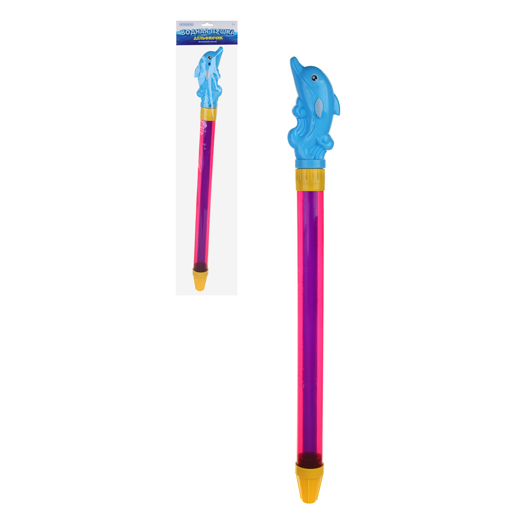 ИГРОЛЕНД Водная пушка с ручкой "Дельфинчик, 42х3х5см, 4 дизайна, арт.№ 277-139