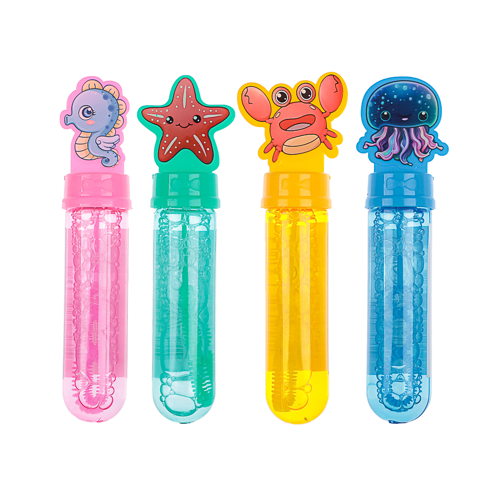 ИГРОЛЕНД Мыльные пузыри "Морской мир", 35 мл, PP, PET, мыльный р-р, 2,5х13,5х2,5 см, 4 дизайна, арт.№ 460-036