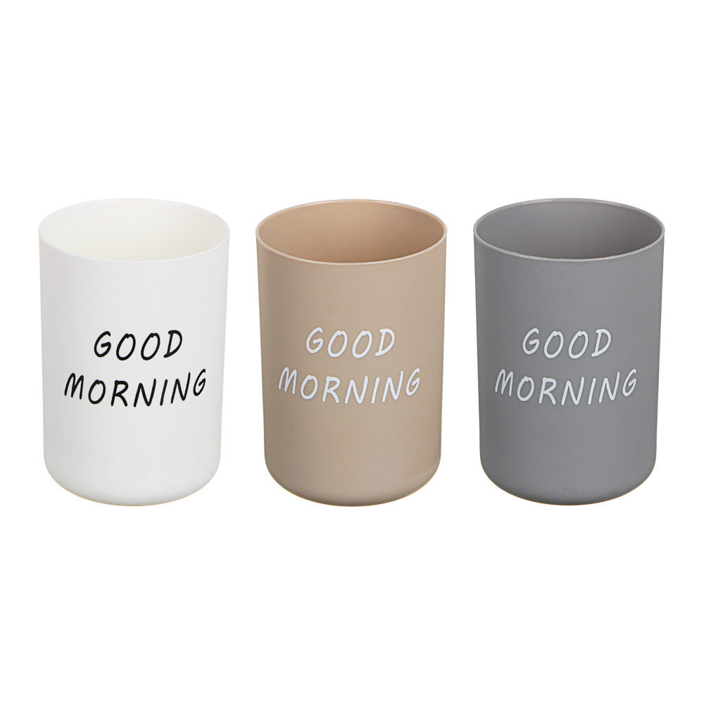 VETTA Стакан для ванной комнаты, пластик, 10,5х7см, 3 цвета, арт.№ 463-992