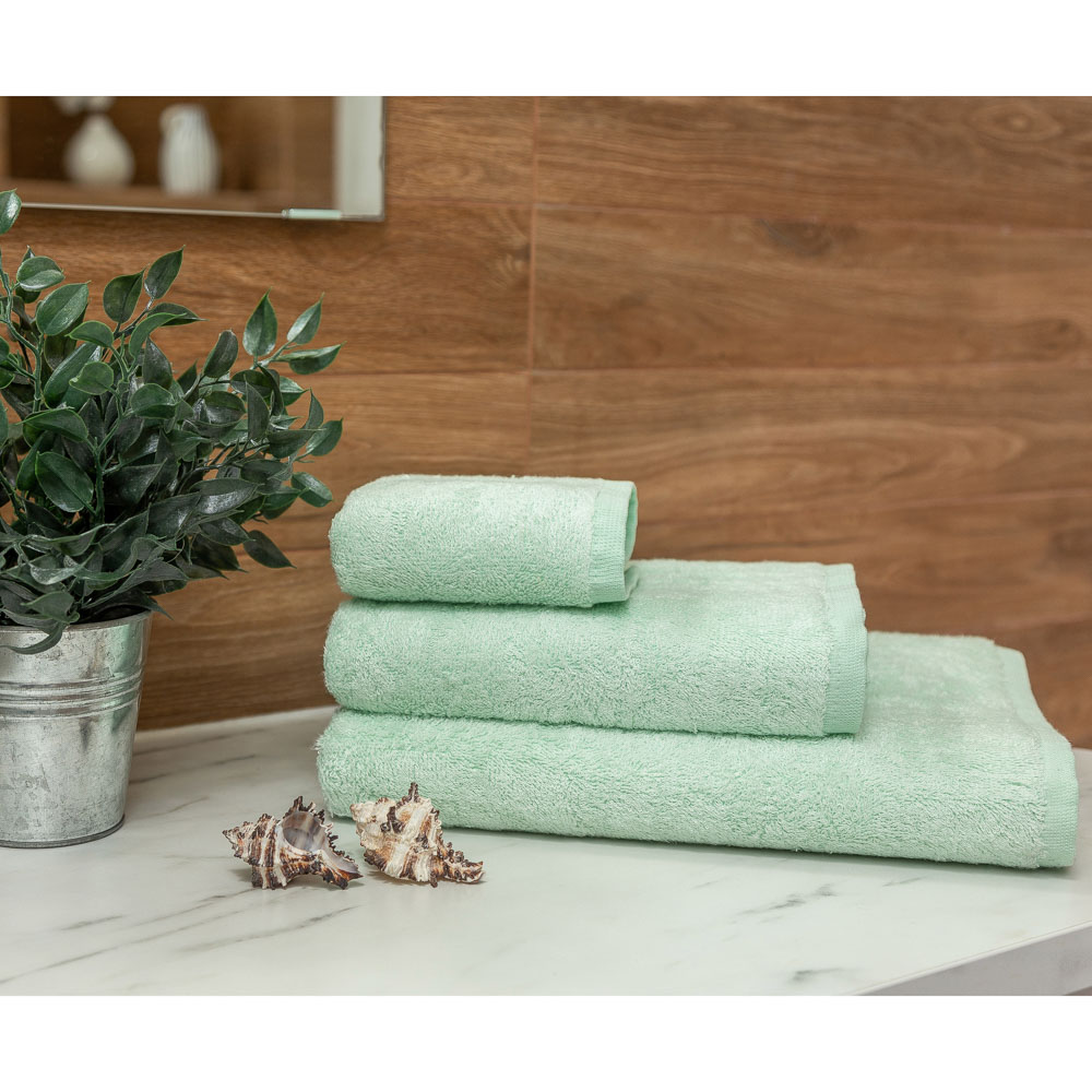 PROVANCE Бамбук Полотенце махровое, 70% бамбук, 30% хлопок, 30х50см, 400гр/м, изумруд, мята, арт.№ 484-009