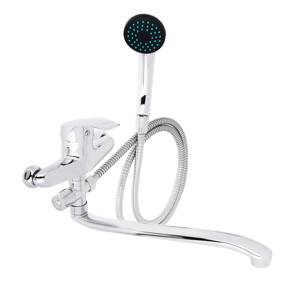 СоюзКран Смеситель для ванны с дл. изливом SK1032, керам. дивертор, с душ набором, 40мм, цинк, арт.№ 567-024