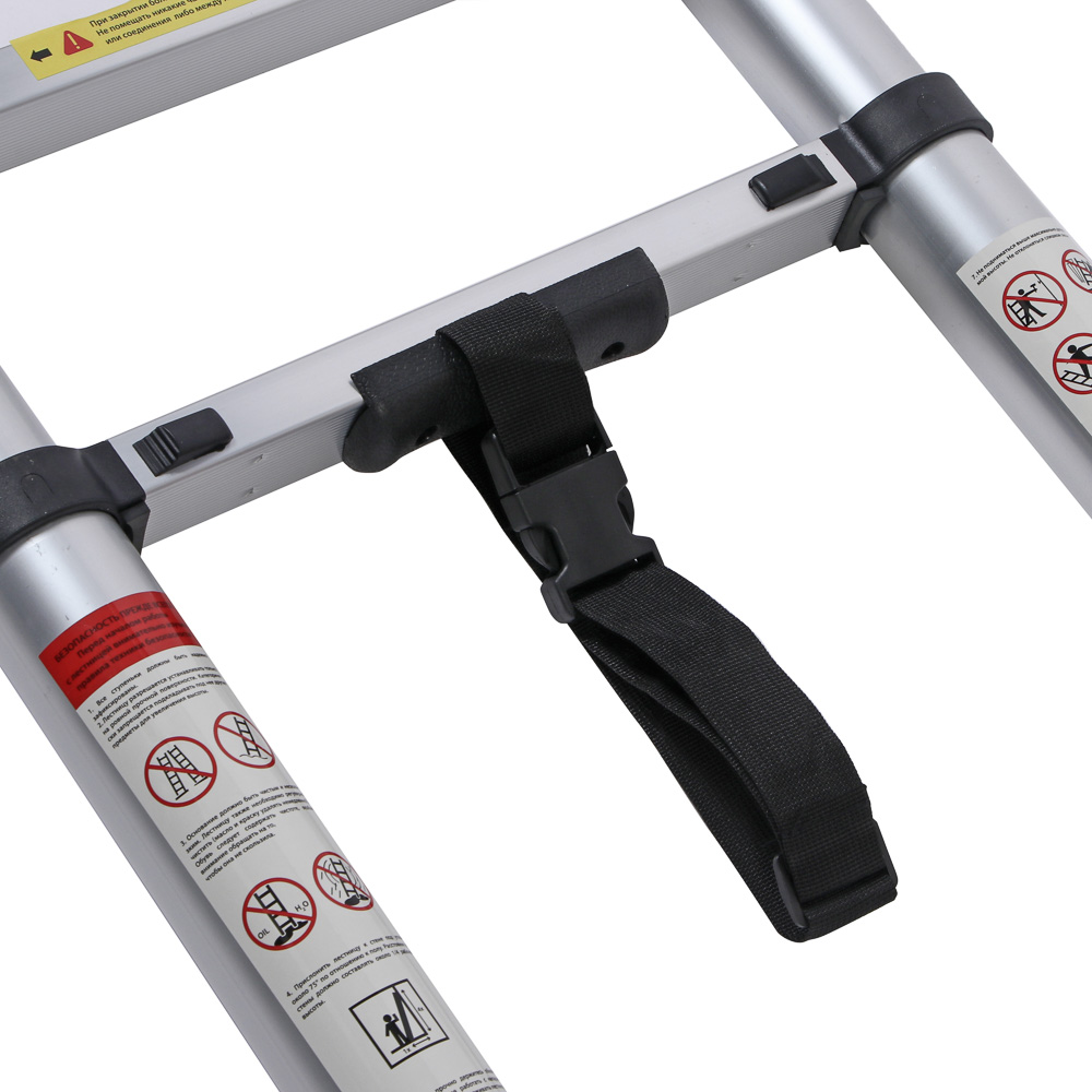 ЕРМАК Лестница телескопическая алюминий, 10 ступеней (3,8м), арт.№ 624-154