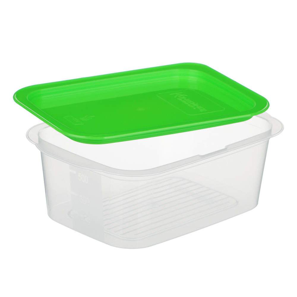 Контейнер пищевой прямоугольный 0,66л с паровыпуском и мерной шкалой, пластик, арт.№ 861-540