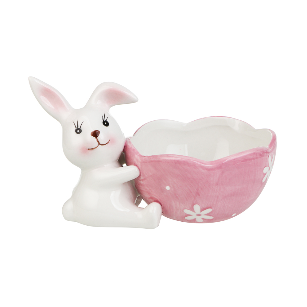 Конфетница тм LADECOR "Кролики" 11x16x9 см, 2 цвета, арт.№ 514-021