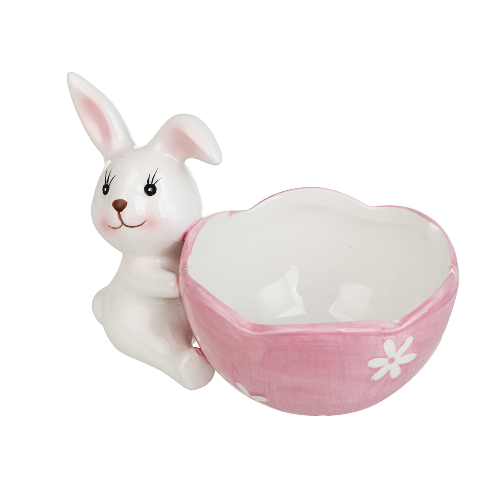 Конфетница тм LADECOR "Кролики" 11x16x9 см, 2 цвета, арт.№ 514-021