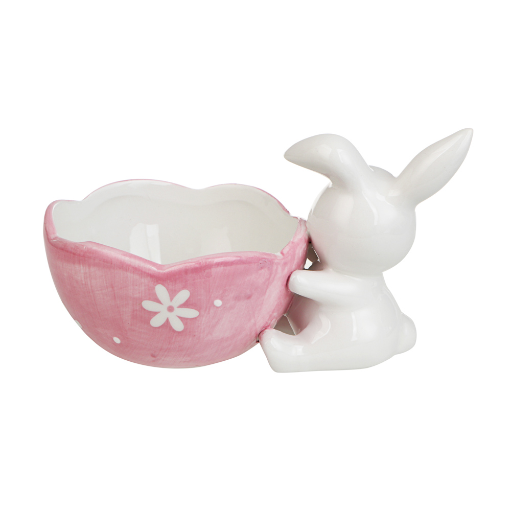 Конфетница тм LADECOR "Кролики" 11x16x9 см, 2 цвета, арт.№ 514-021