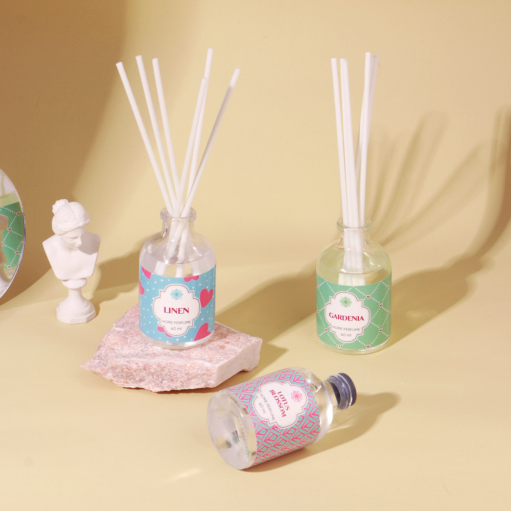 LADECOR Аромадиф.с пал.,40 мл,6 аром.Лён,Гардения,Лотос,Ваниль,Пассифлора и манго,Черн.чай и ветивер, арт.№ 412-048