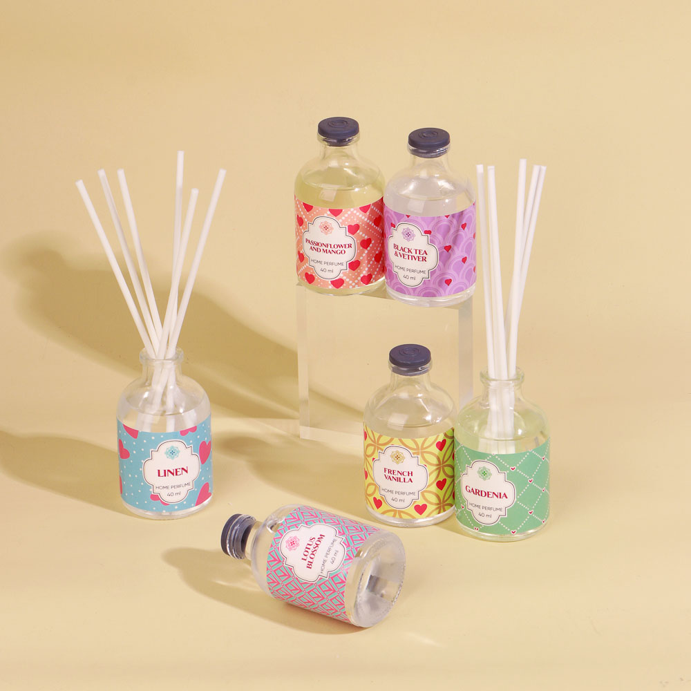 LADECOR Аромадиф.с пал.,40 мл,6 аром.Лён,Гардения,Лотос,Ваниль,Пассифлора и манго,Черн.чай и ветивер, арт.№ 412-048