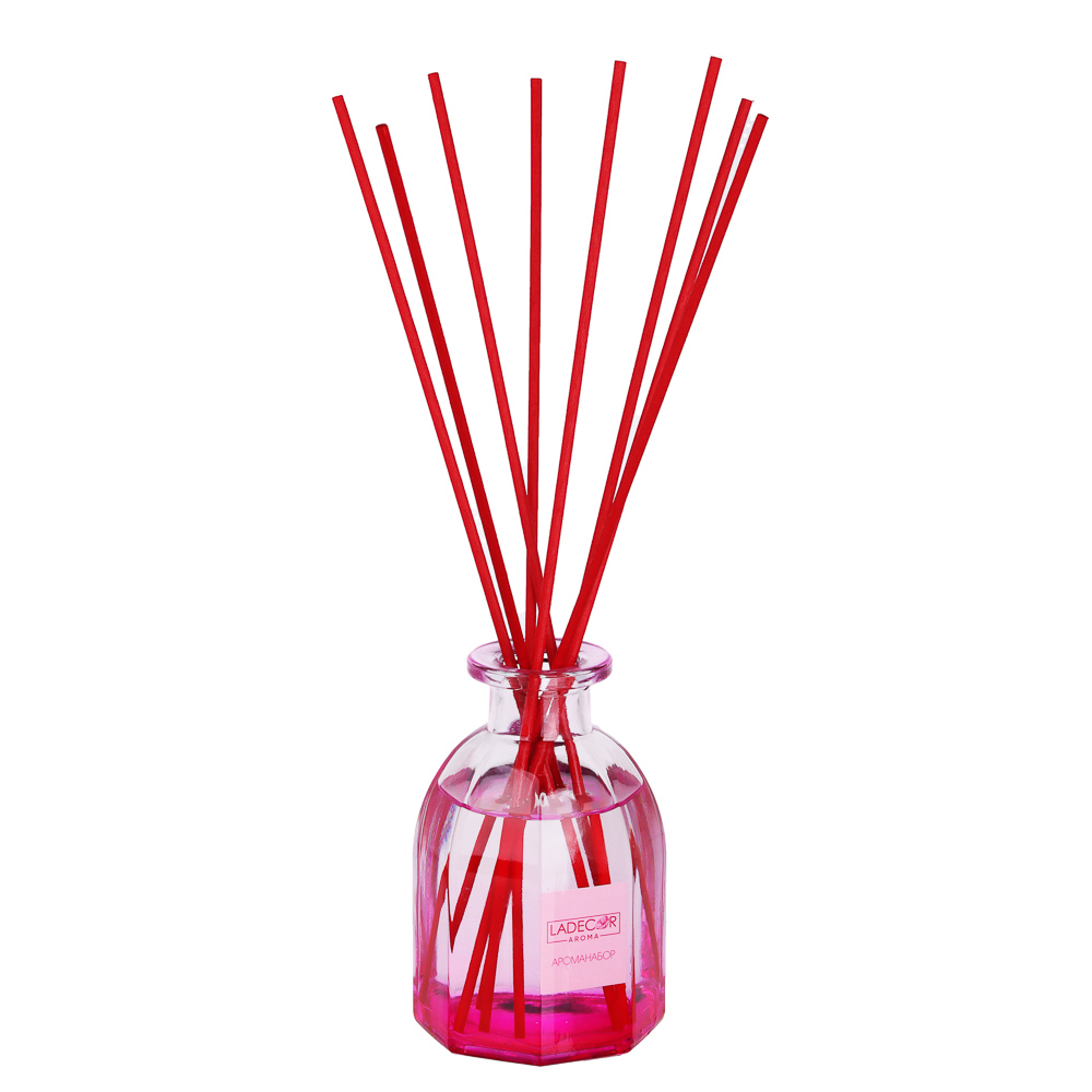 LADECOR Аромадиффузор с цветными палочками, 130мл, 3 аромата, арт.№ 412-067