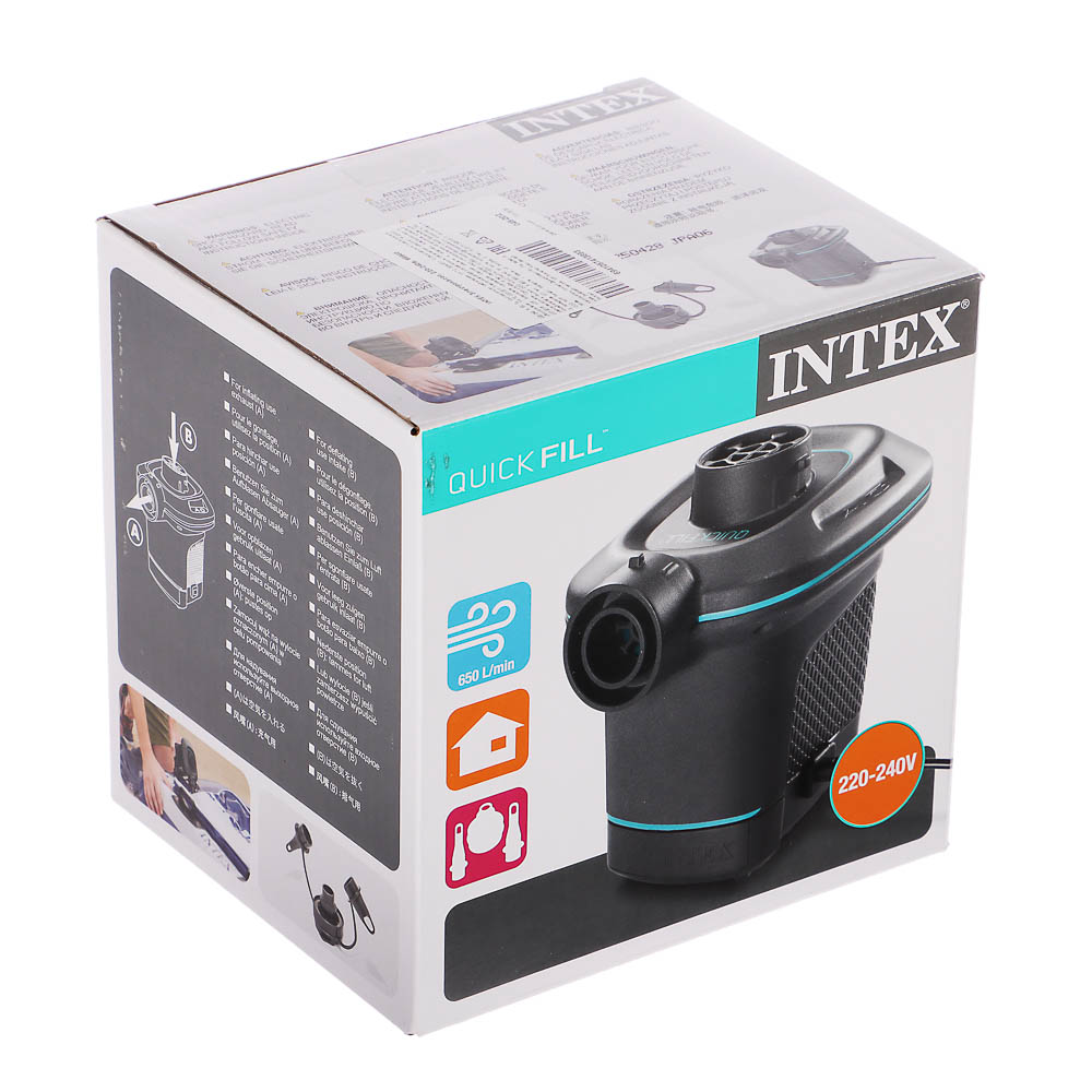 INTEX Насос электрический 220-240В Quick-Fill, 650л/м, 3 насадки в комплекте, 66640, арт.№ 045-002