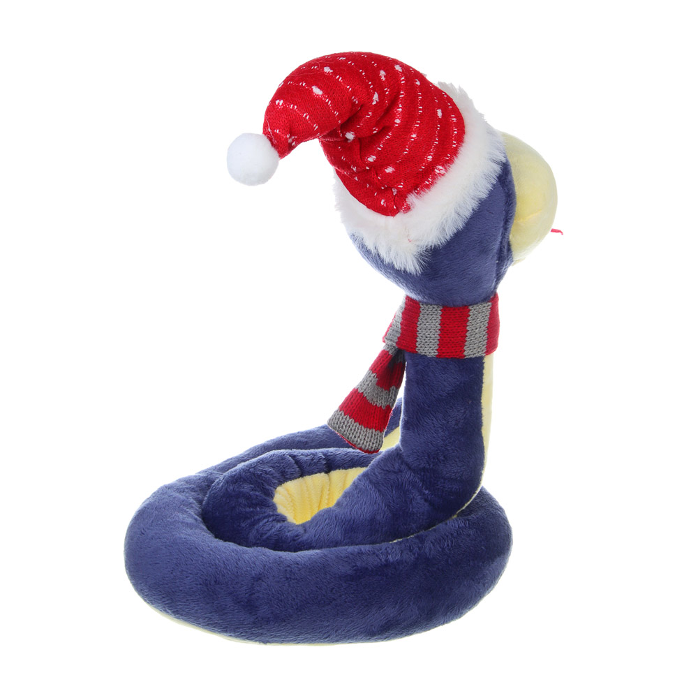 СНОУ БУМ Сувенир мягкий змейка, полиэстер, 16,5x16,5x35см, цвет синий, арт.№ 394-021