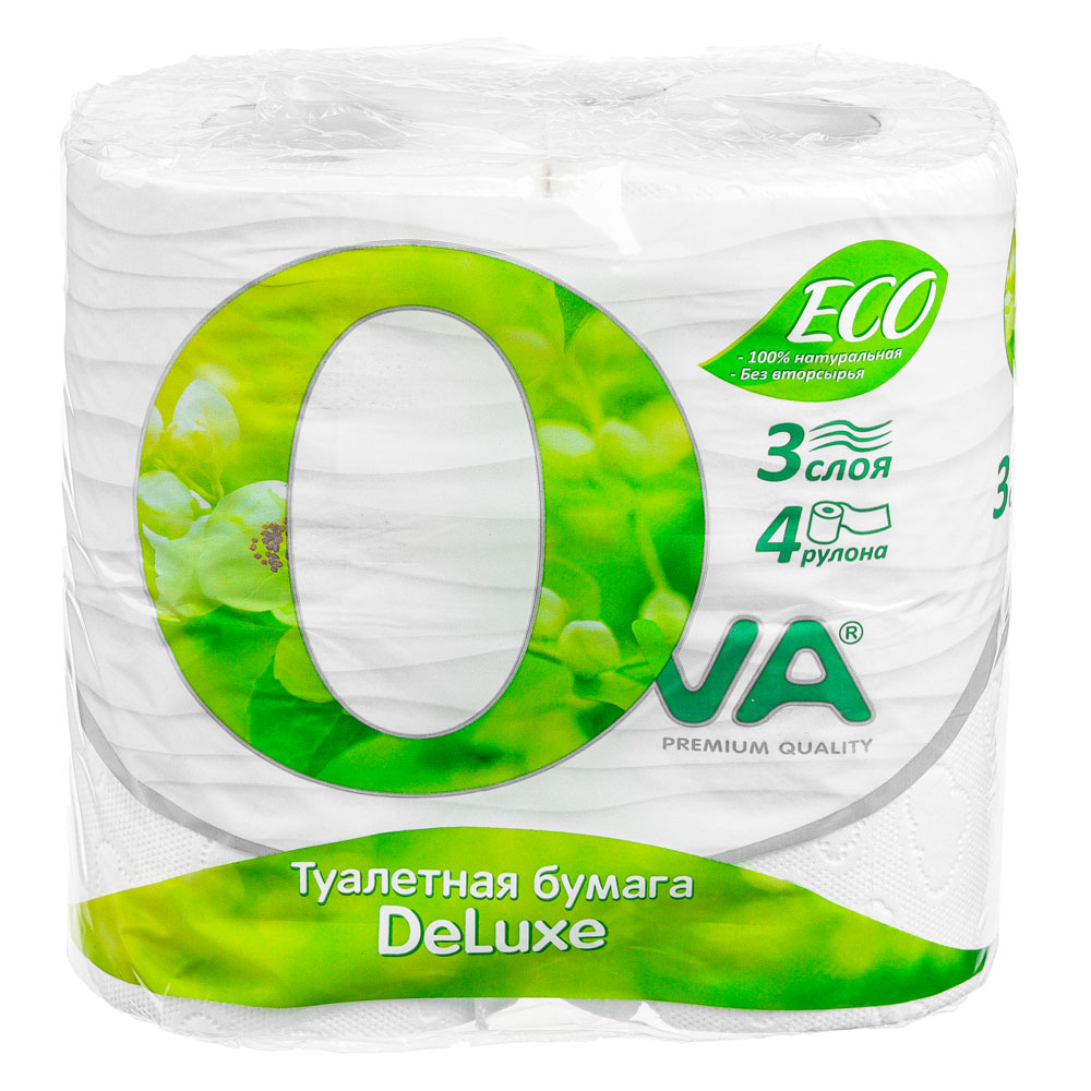 Туалетная бумага OVA 3сл., 4 рулона, арт.№ 918-014