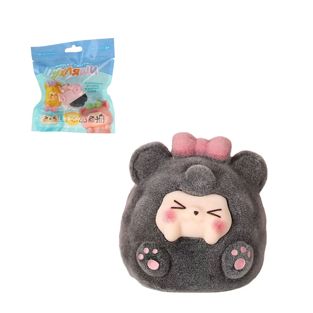 Игрушка сюрприз "Пухляши" с наклейками, ИГРОЛЕНД, полистоун, PVC, арт.№ 274-280