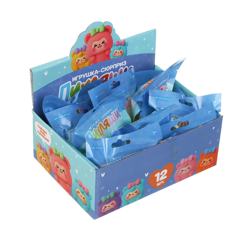 Игрушка сюрприз "Пухляши" с наклейками, ИГРОЛЕНД, полистоун, PVC, арт.№ 274-280