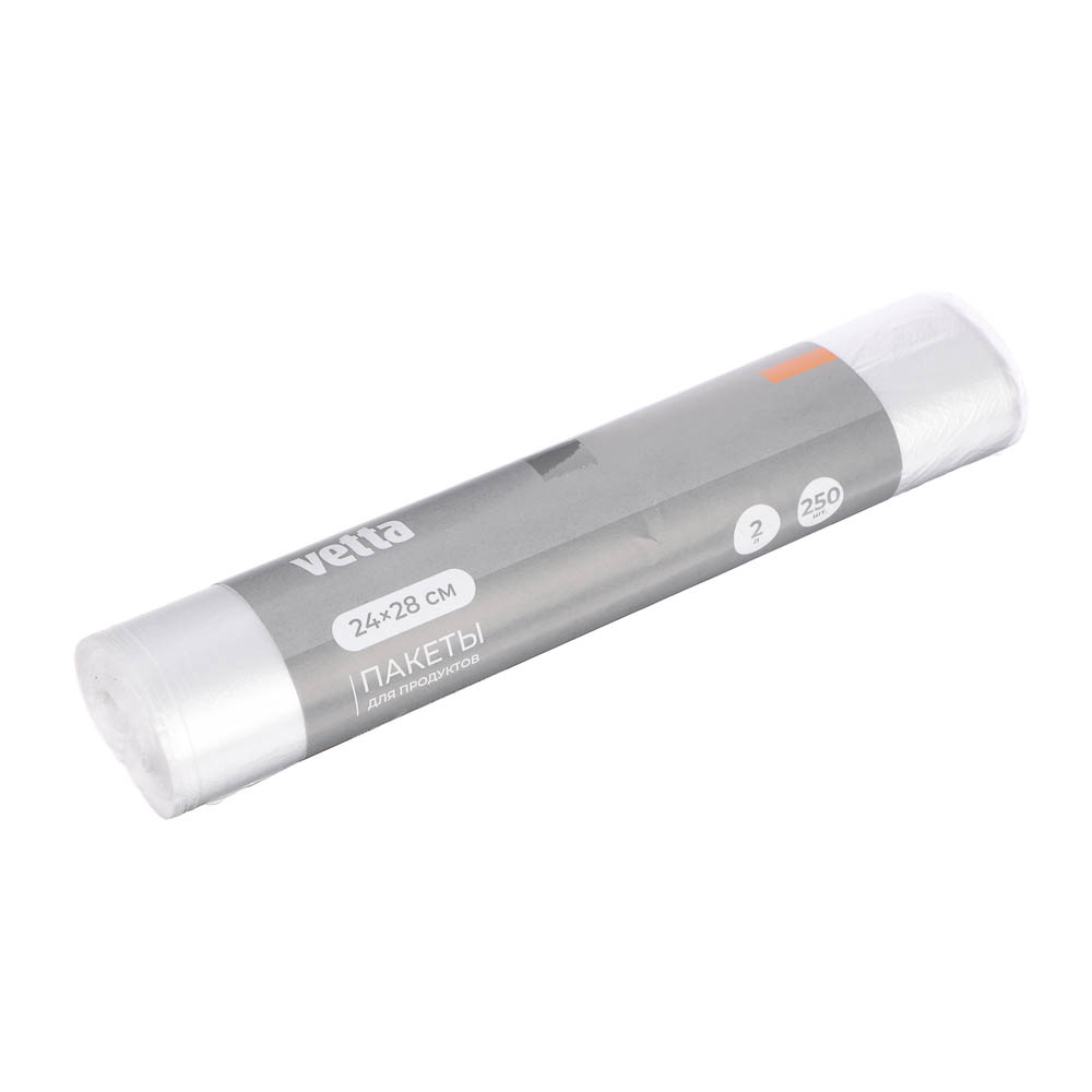 Пакеты для продуктов тм VETTA, 24х28см (2л), 6мкм, полиэтилен, 250шт, арт.№ 438-126