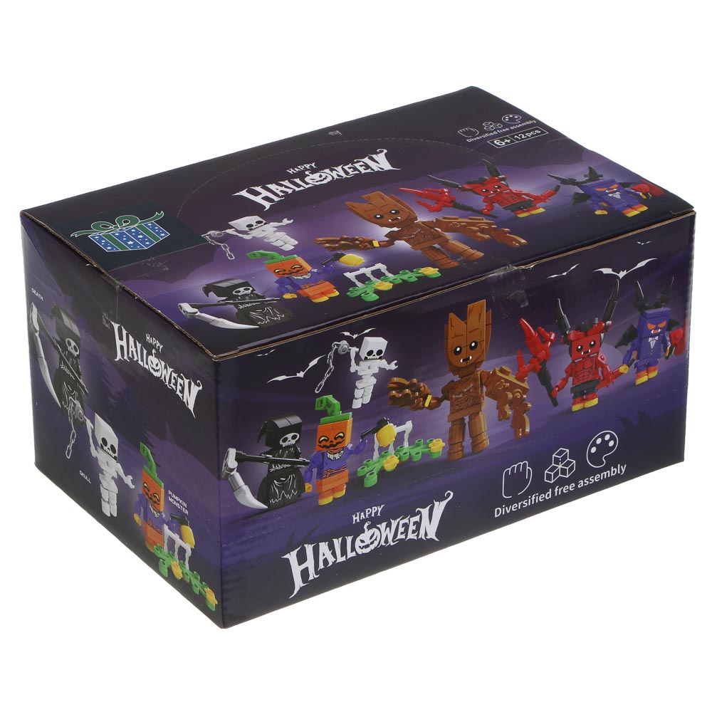 ИГРОЛЕНД Конструктор "Страшилки", 29-39 дет., 8х3,7х12 см, ABS, 4 вида, арт.№ 265-680