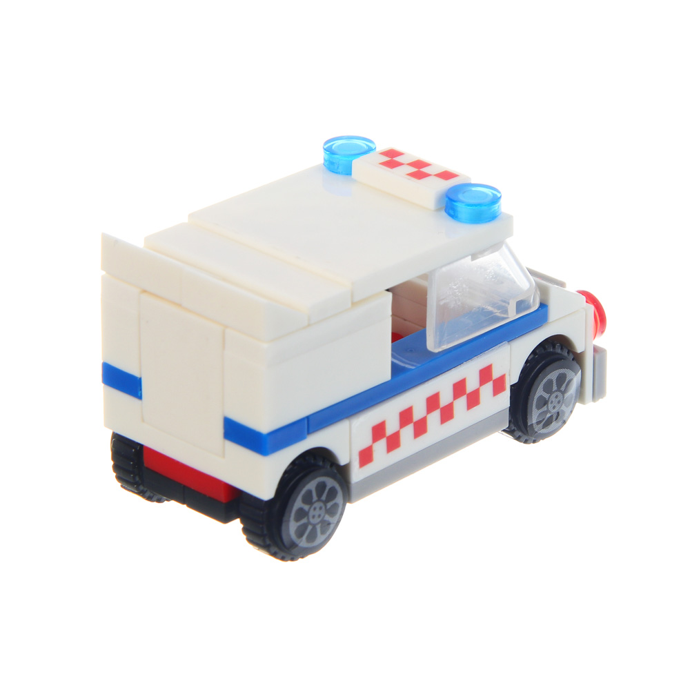 ИГРОЛЕНД Конструктор "Городские машинки", пластик бокс, 9х4,5х6 см, ABS, 8 видов, арт.№ 265-681