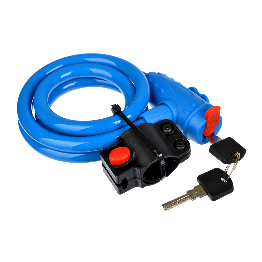 VETTA Замок велосипедный противоугонный, 12x1100мм, с держателем на раме велосипеда, 2 цвета, арт.№ 468-104