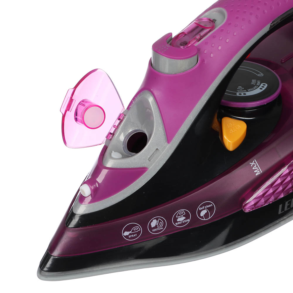 LEBEN Утюг с отпаривателем 2200 Вт, подошва - керамическое покрытие, LED, арт.№ 249-018