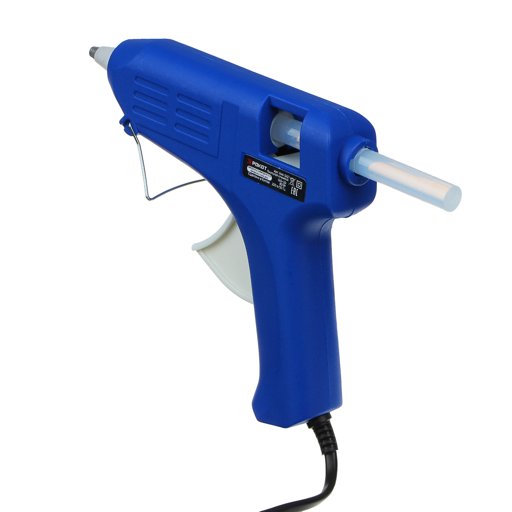 РОКОТ Пистолет клеевой электр. GG-80, 80Вт.нагрев 3-5 мин, 9 гр/мин, +2 стержня 11мм, арт.№ 646-262