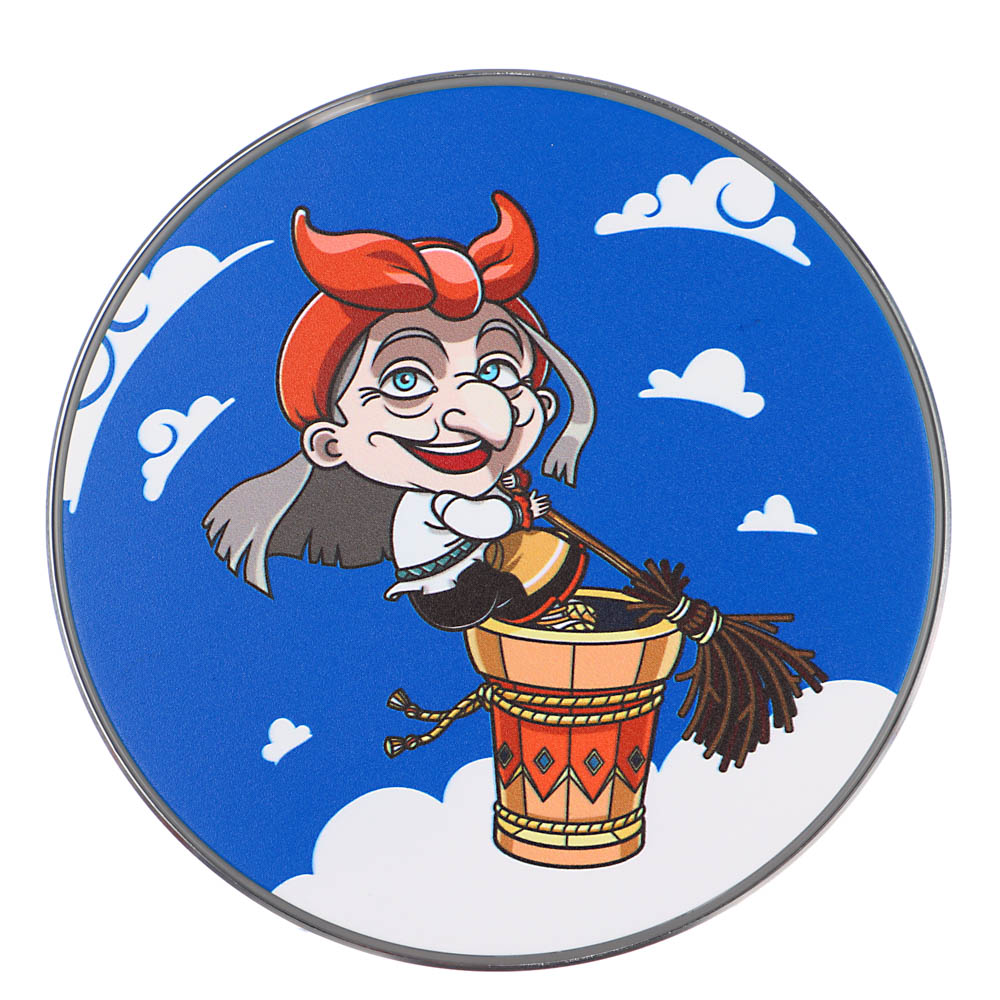 BY Беспроводное зарядное устройство Qi Герои, LED подсветка, 10W, D10см, Баба Яга, арт.№ 916-299