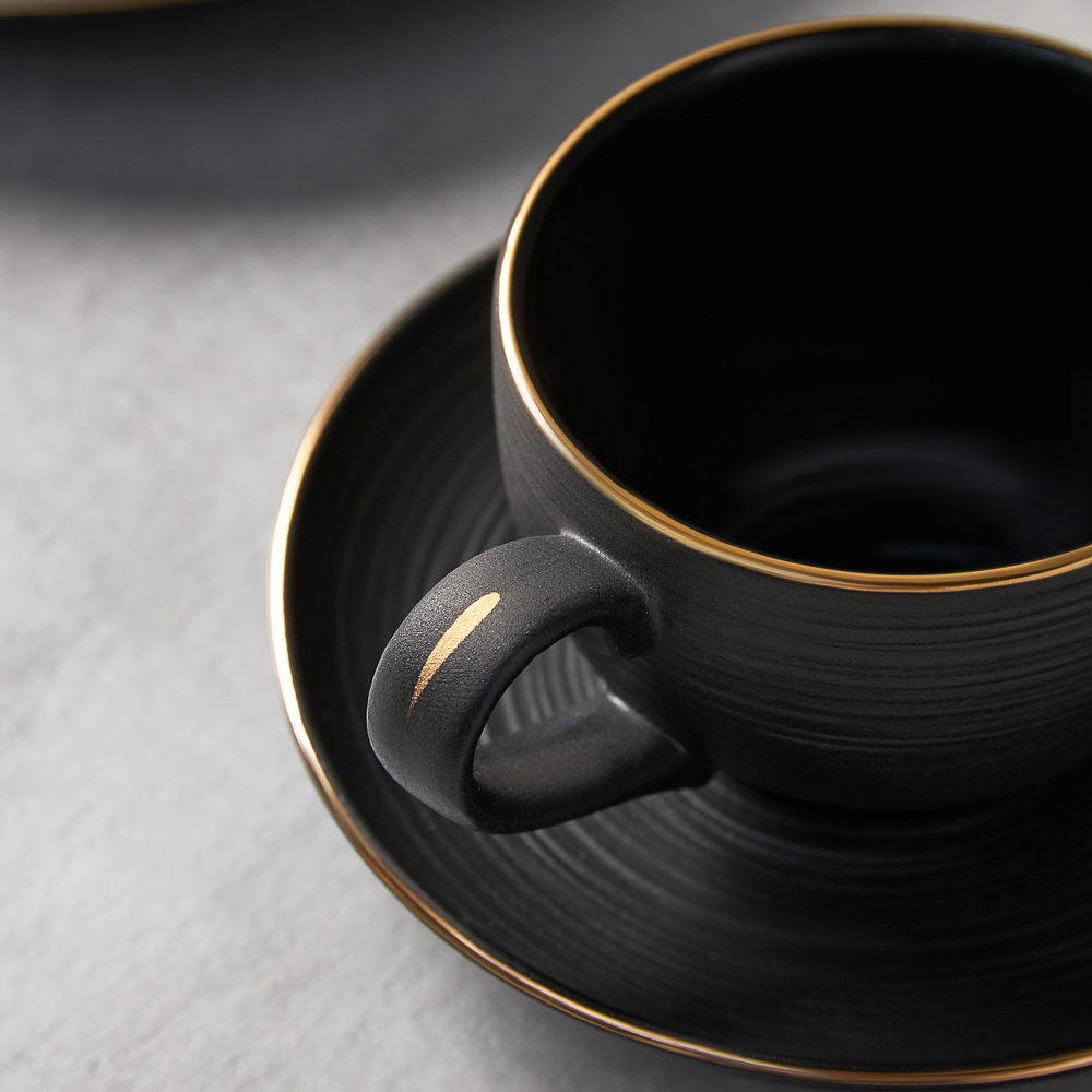 BY COLLECTION Black Line Набор чайный 2 пр., 200мл, 14см, фарфор, арт.№ 816-422