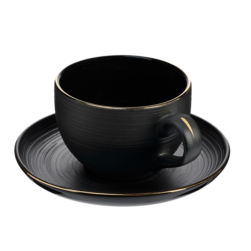 BY COLLECTION Black Line Набор чайный 2 пр., 200мл, 14см, фарфор, арт.№ 816-422