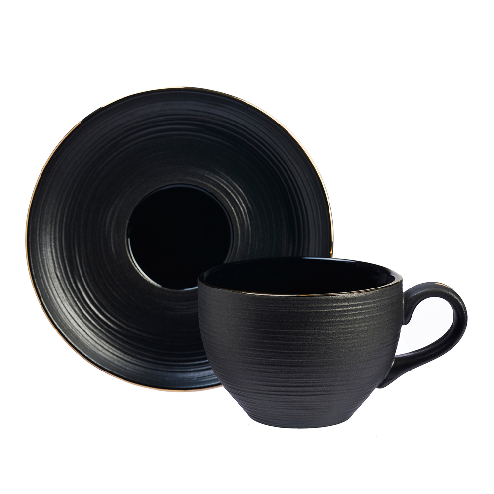 BY COLLECTION Black Line Набор чайный 2 пр., 200мл, 14см, фарфор, арт.№ 816-422