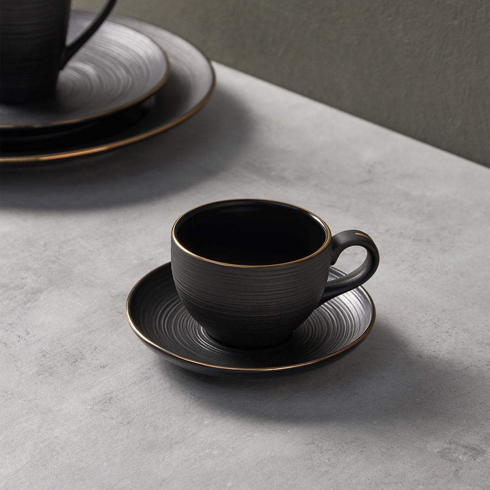 BY COLLECTION Black Line Набор чайный 2 пр., 200мл, 14см, фарфор, арт.№ 816-422