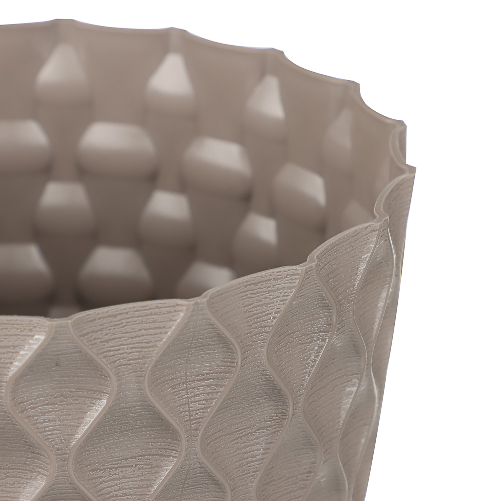 Горшок для цветов с поддоном "Wave", 2.5 л, d=17.5 см, микс цветов, арт.№ 164-413