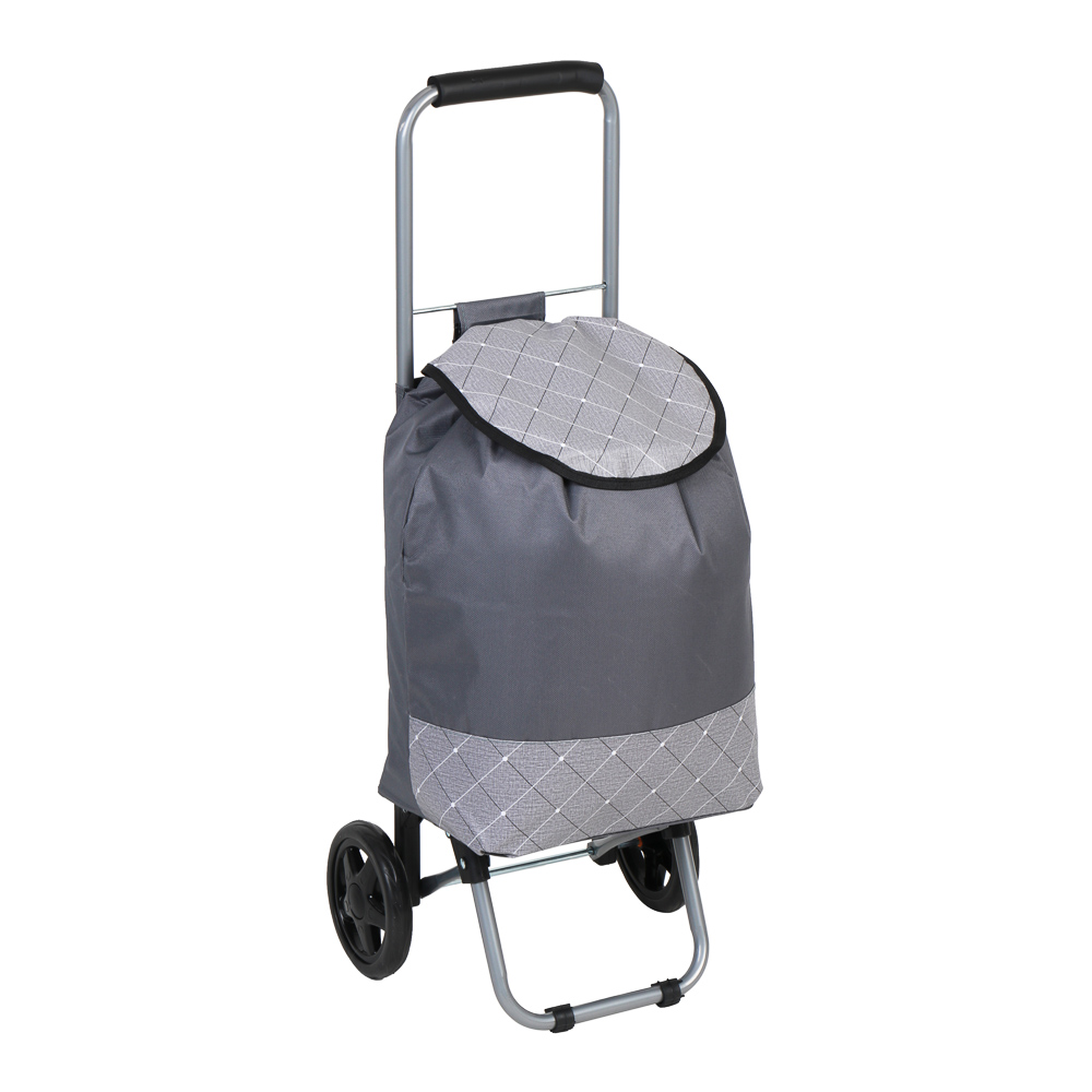 Тележка + сумка, до 30кг тм VETTA, 30х22х86см, 21л, полиэстер, колеса ЭВА d14,5см, цвет серый, арт.№ 467-249