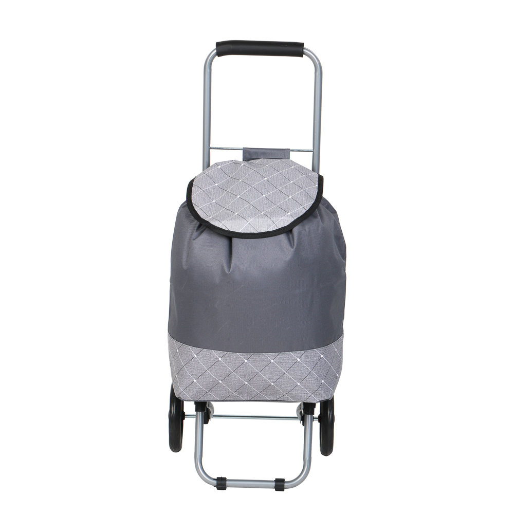 Тележка + сумка, до 30кг тм VETTA, 30х22х86см, 21л, полиэстер, колеса ЭВА d14,5см, цвет серый, арт.№ 467-249