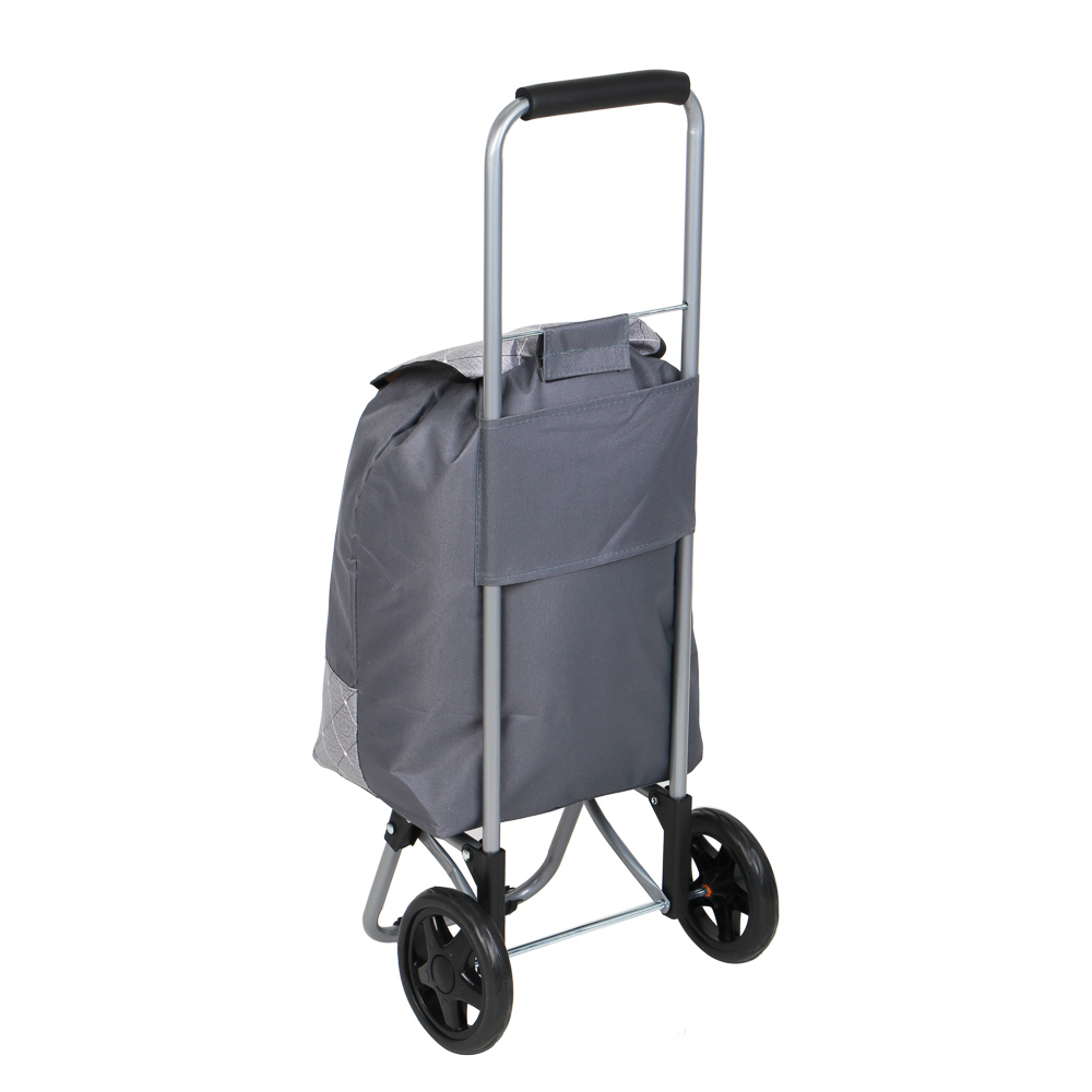 Тележка + сумка, до 30кг тм VETTA, 30х22х86см, 21л, полиэстер, колеса ЭВА d14,5см, цвет серый, арт.№ 467-249