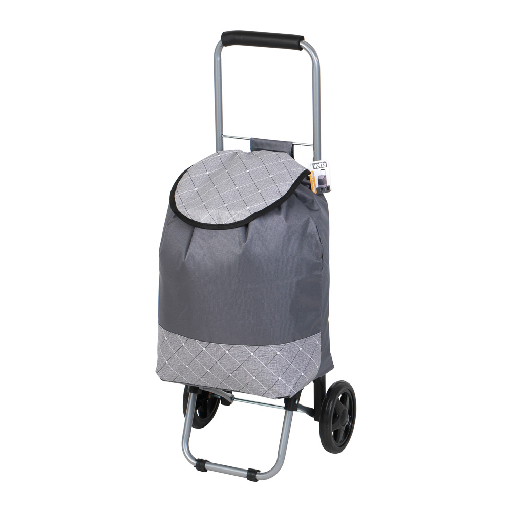 Тележка + сумка, до 30кг тм VETTA, 30х22х86см, 21л, полиэстер, колеса ЭВА d14,5см, цвет серый, арт.№ 467-249