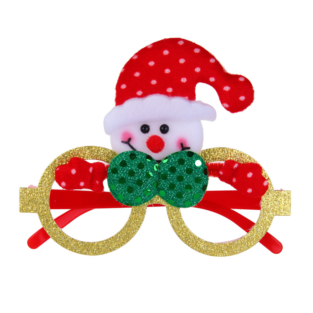 СНОУ БУМ Очки новогодние, пластик, полиэстер, 12-14x14-16 см, 3 дизайна, арт.2025-19, арт.№ 391-008
